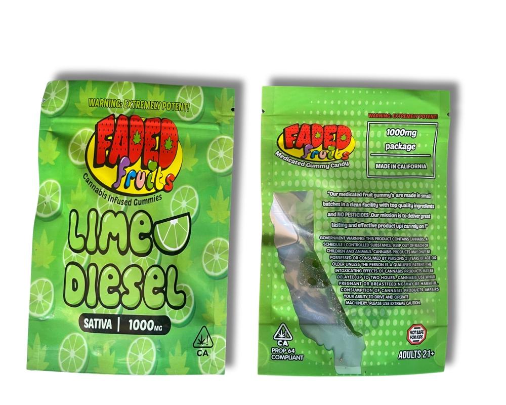 Lime Diesel Medicated Gummies 1000Mg image