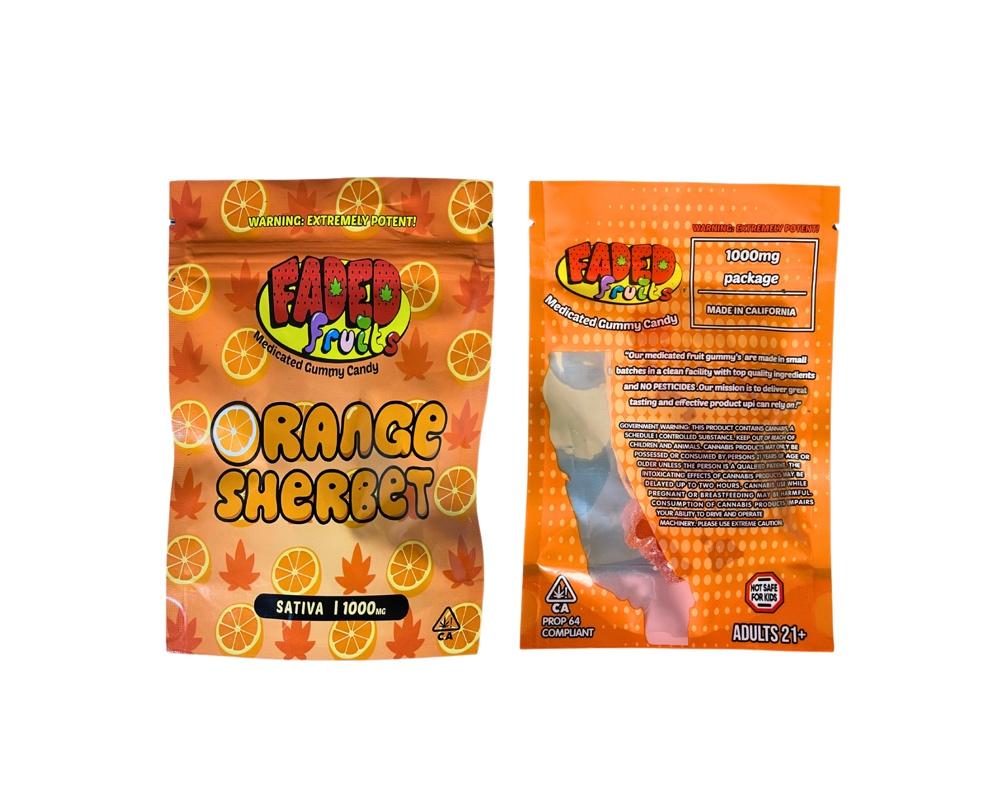 Orange Sherbet Medicated Gummies 1000Mg image